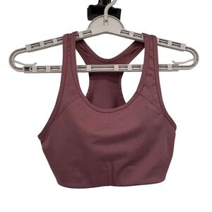 PINK Sports Bra Womens Medium Mauve Ultimate Racerback Mesh Back Workout Top